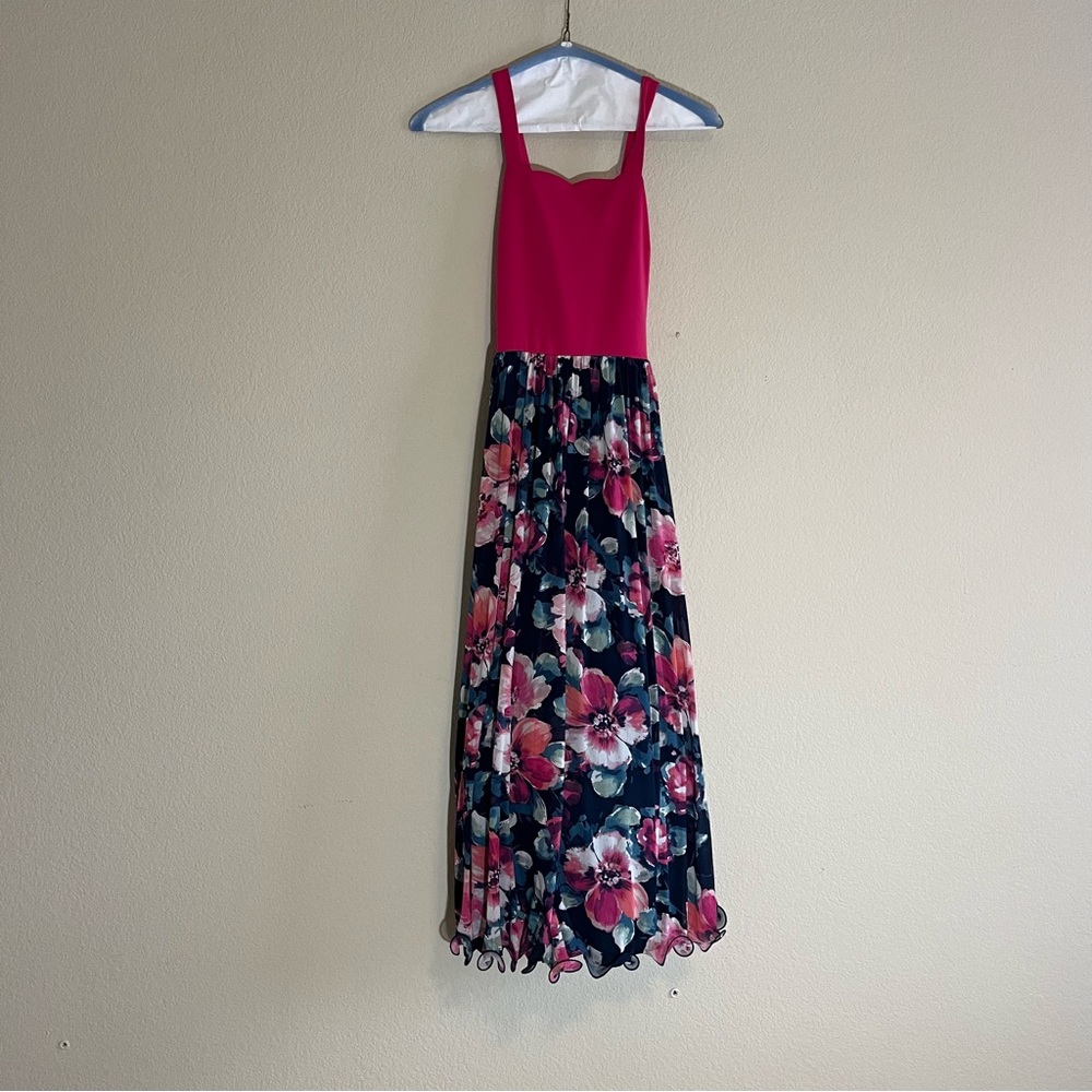 Speechless Kids Dress Size 16 Pink, Blue, White, and Green Floral Designed